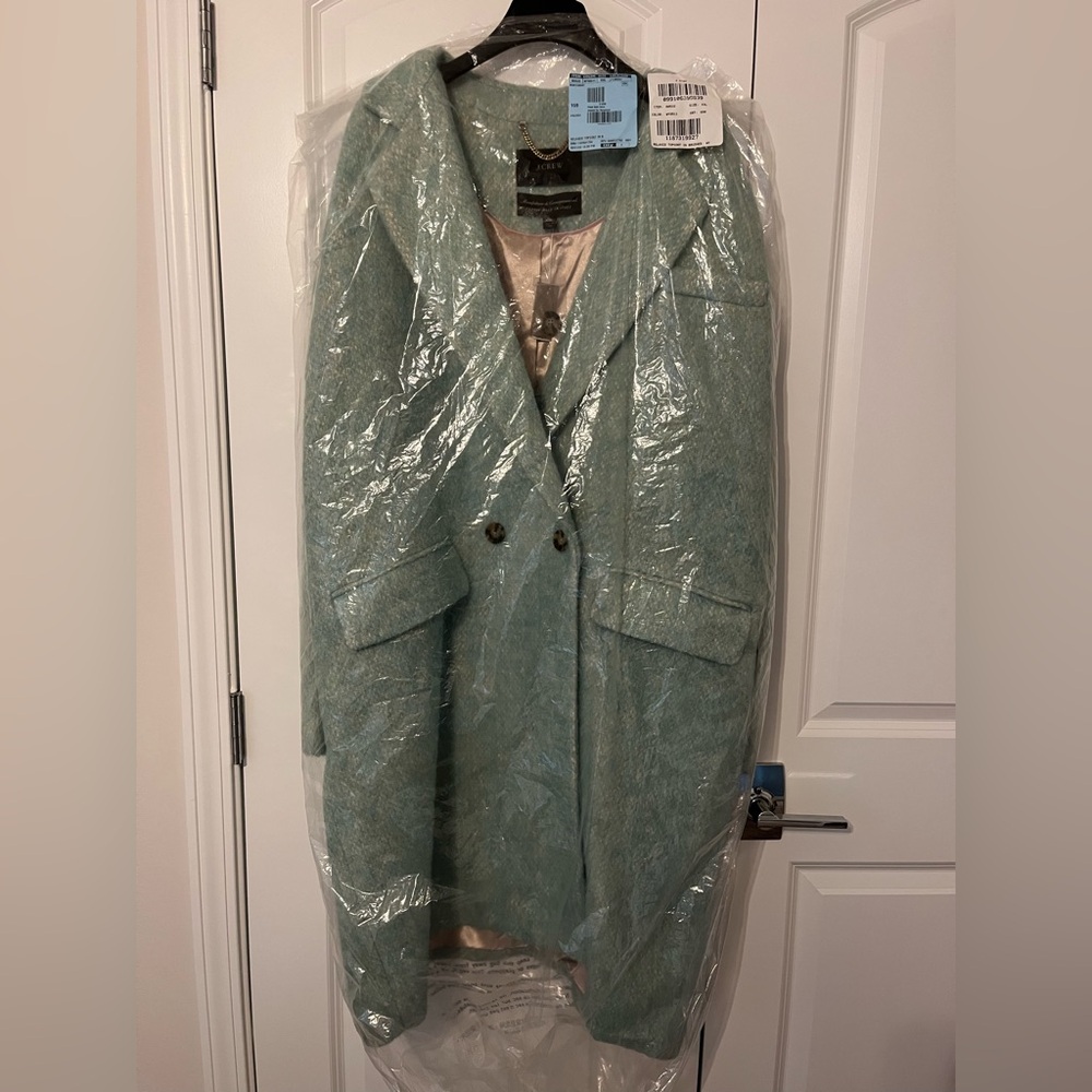 J.Crew Relaxed Topcoat in Italian Brushed Wool Blend Wintergreen XXL - Picture 7 of 13
